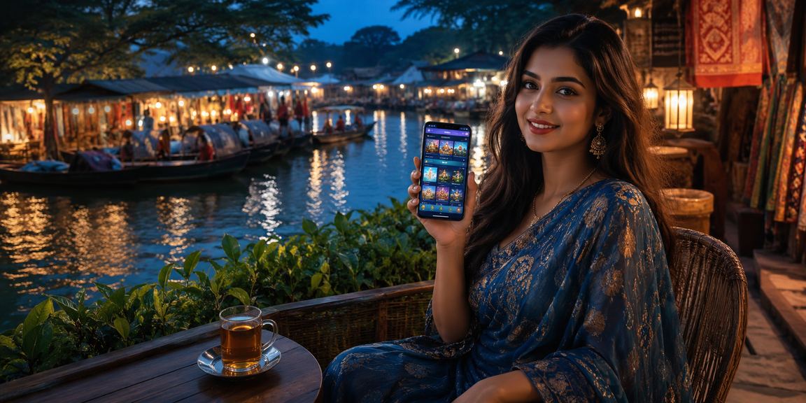 রাজশাহীতে চা বাগানের পাশে মোবাইলে vipkingbet ব্যবহার করছেন একজন ব্যবহারকারী